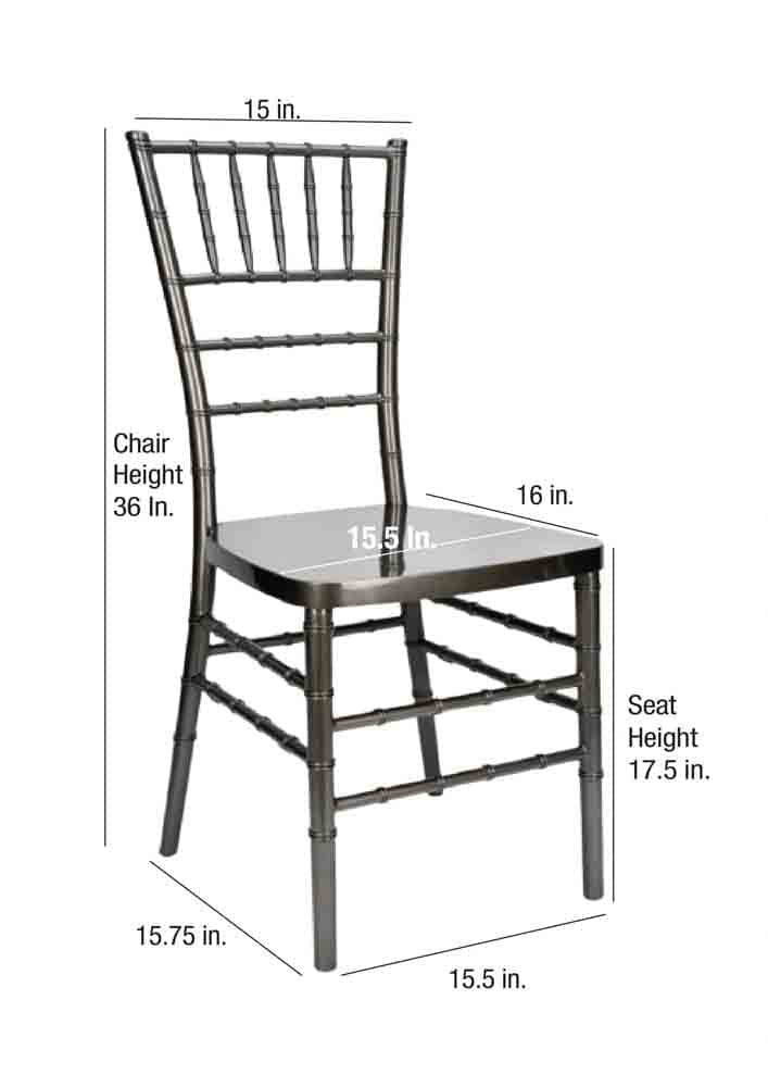 Chivari Metallic Silver Onyx Resin Steel Skeleton™ Chiavari Chair CCRMG-STEEL-AX-T