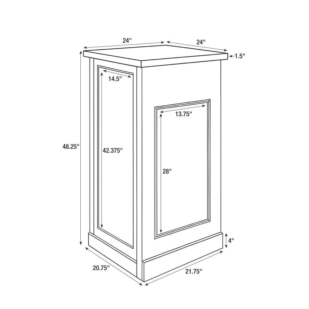 Chivari 24" x 24" Black Bar Post with HPL Top for Bar Setups and Displays BAR-POST-24-BLK-AX