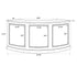 Chivari 7' Black 3 Panel Quarter Round Serpentine Bar with HPL Flush Top BAR-SERP3-84KTFL-BLK-AX-T