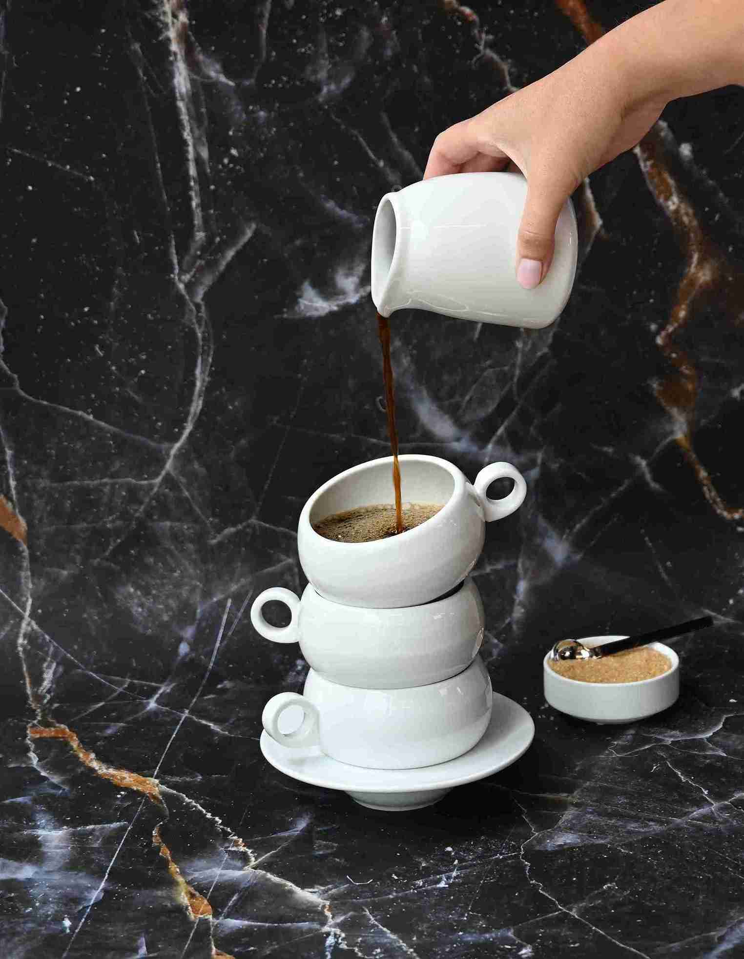 Front of the House Front of the House DCS026WHP23 Monaco 9 oz Superwhite Round Porcelain Cup - Case of 12 FOH-DCS026WHP23