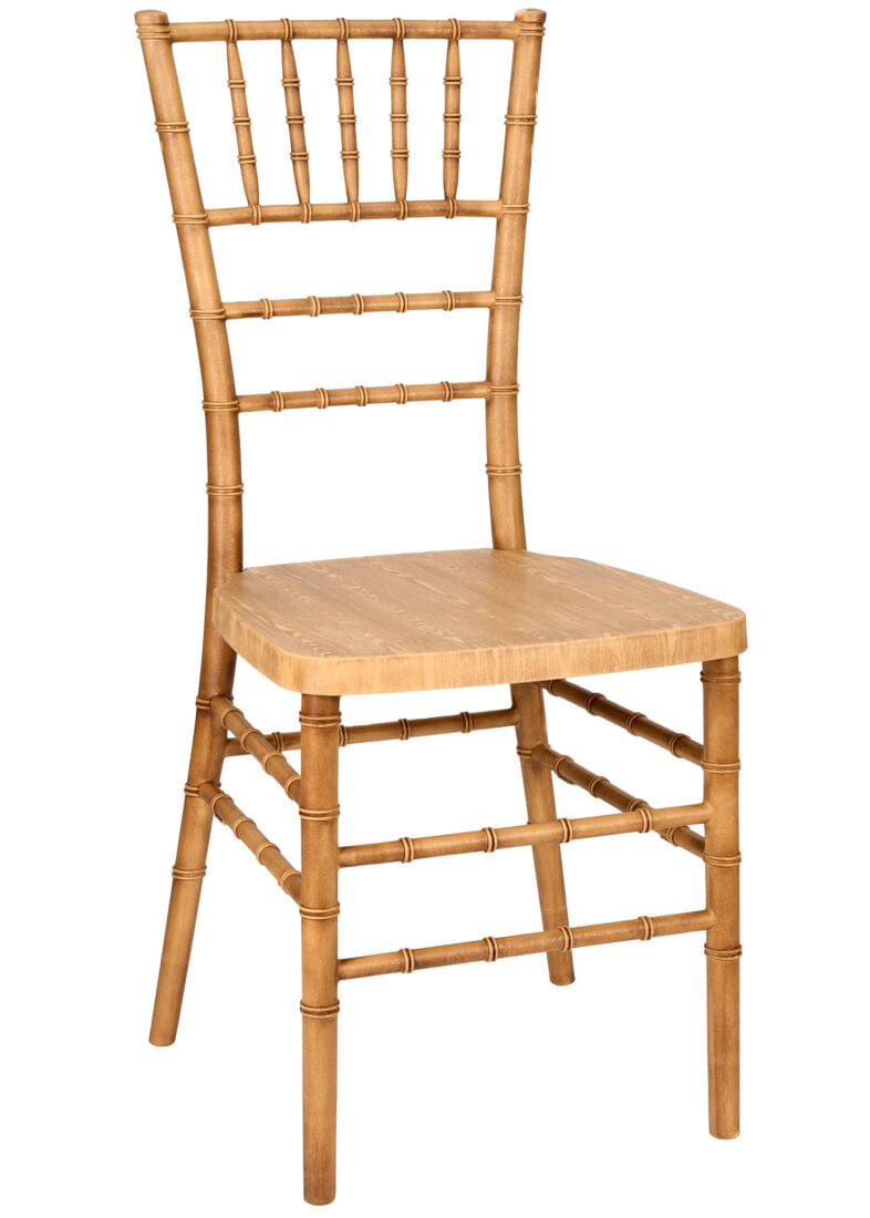 Chivari Natural WoodGrain™ Resin Steel Skeleton™ Chiavari Chair- 4 Pack - Some Assembly Required CCRN-U4-STEEL-AX-T-4