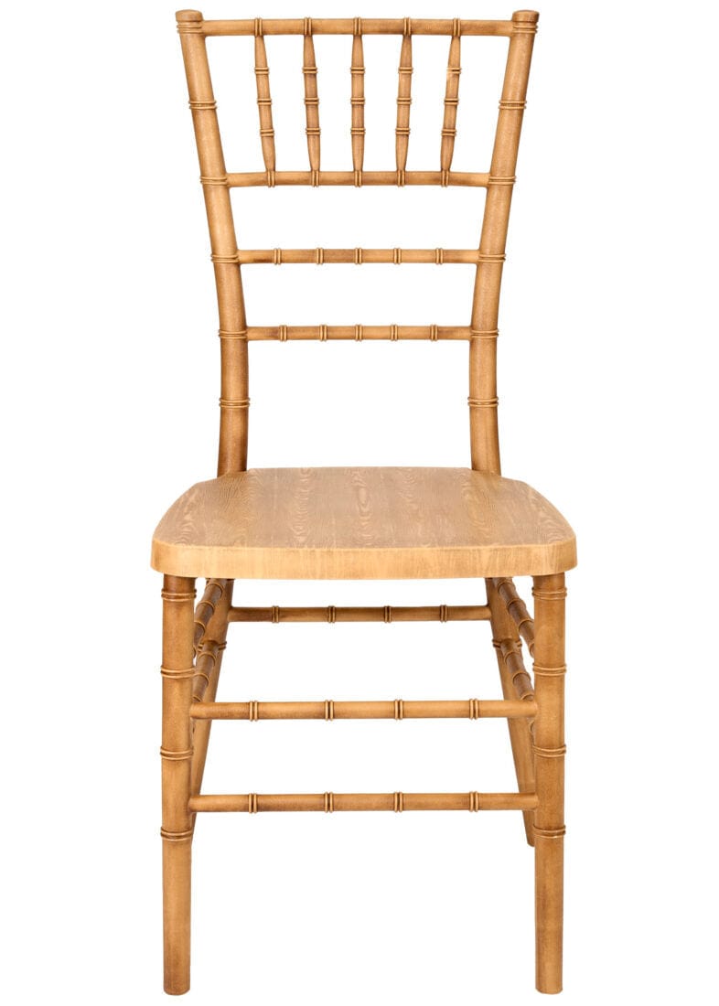 Chivari Natural WoodGrain™ Resin Steel Skeleton™ Chiavari Chair- 2 Pack - Some Assembly Required CCRN-U2-STEEL-AX-T-2