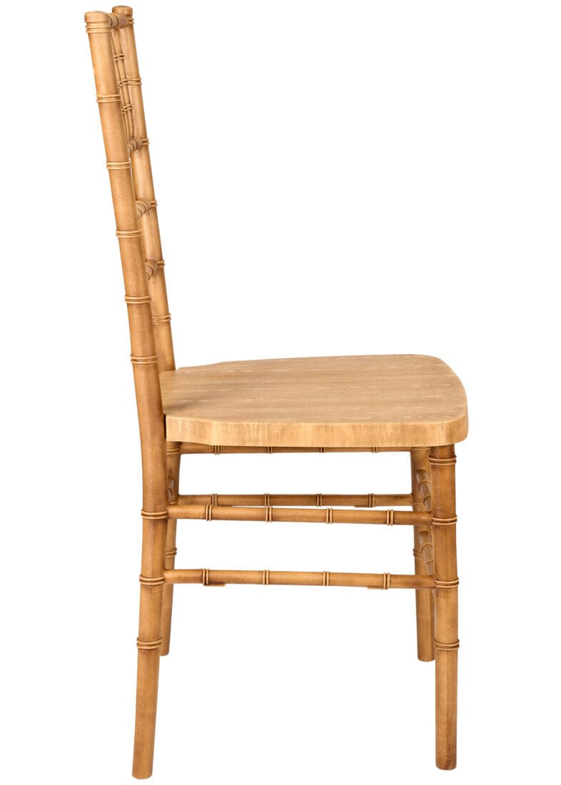Chivari Natural WoodGrain™ Resin Steel Skeleton™ Chiavari Chair- 4 Pack - Some Assembly Required CCRN-U4-STEEL-AX-T-4
