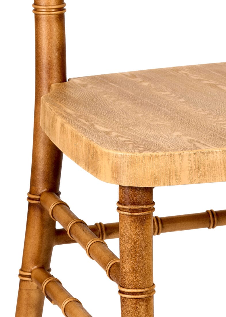 Chivari Natural WoodGrain™ Resin Steel Skeleton™ Chiavari Chair- 4 Pack - Some Assembly Required CCRN-U4-STEEL-AX-T-4