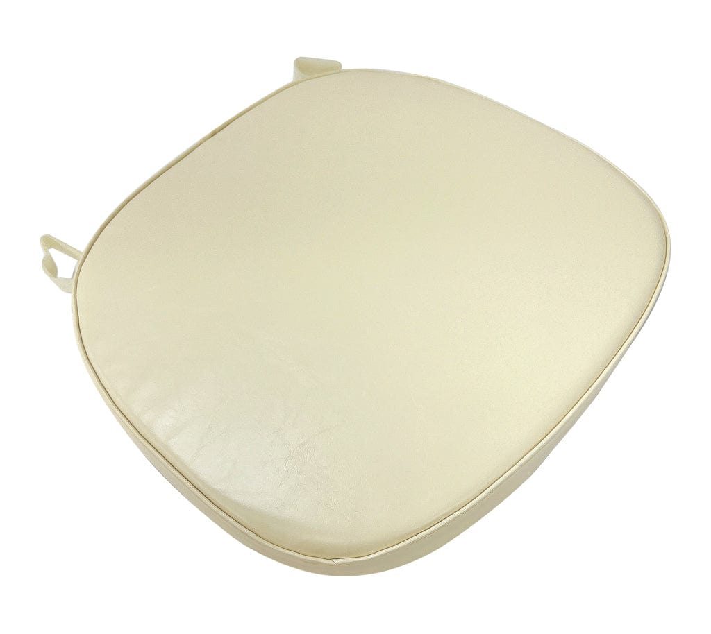 Chivari Ivory Vinyl 2" Thick Cross Back Cushion CUSHXSTRAPVINIVY-PVC-AX-T