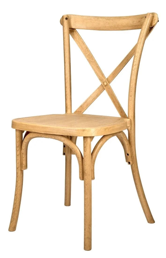 Chivari Natural ToughResin™ WoodGrain Cross Back Chair CXRN-AX-T