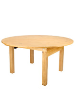 60" (5 Foot) Natural Straight Leg Round Pine Farm Table