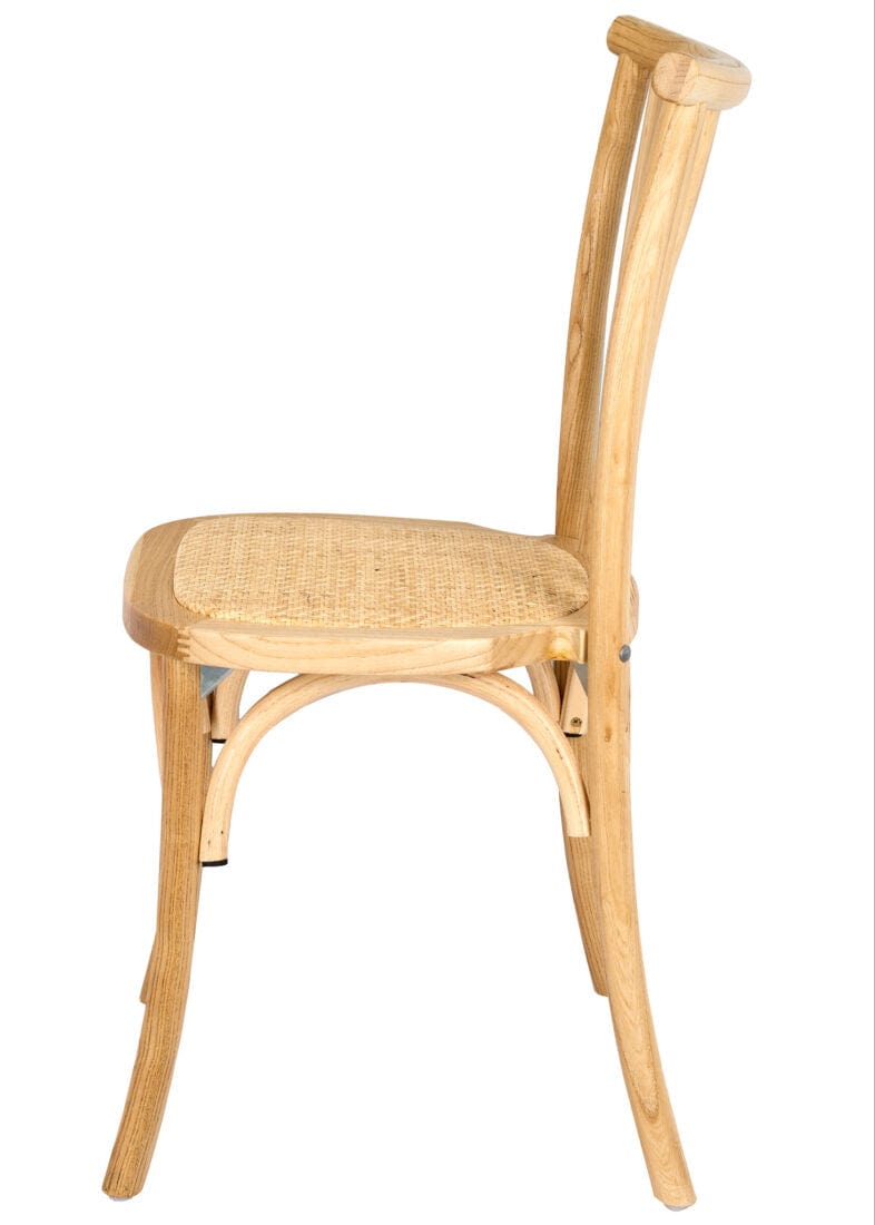 Chivari Natural ToughWood™ Willow Wood Chair With Rattan Seat CWWN-RS-AX-T