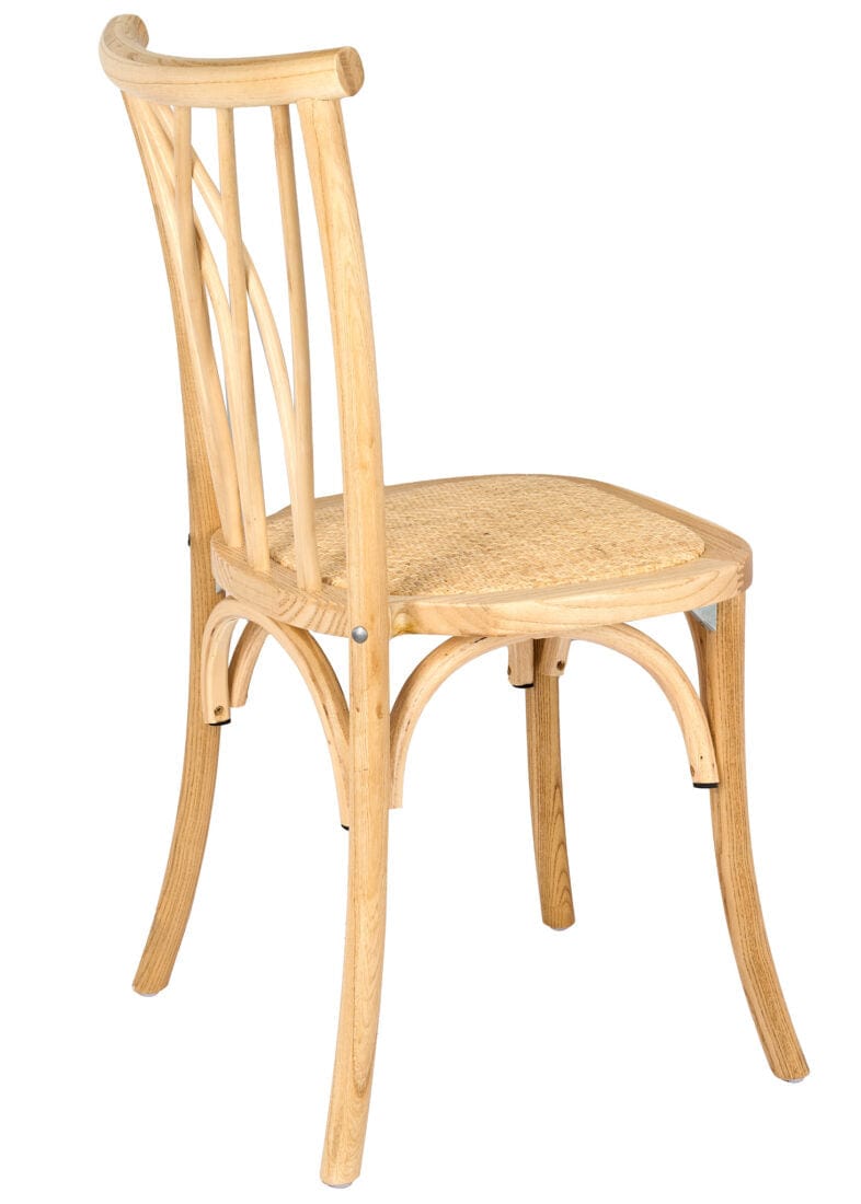 Chivari Natural ToughWood™ Willow Wood Chair With Rattan Seat CWWN-RS-AX-T