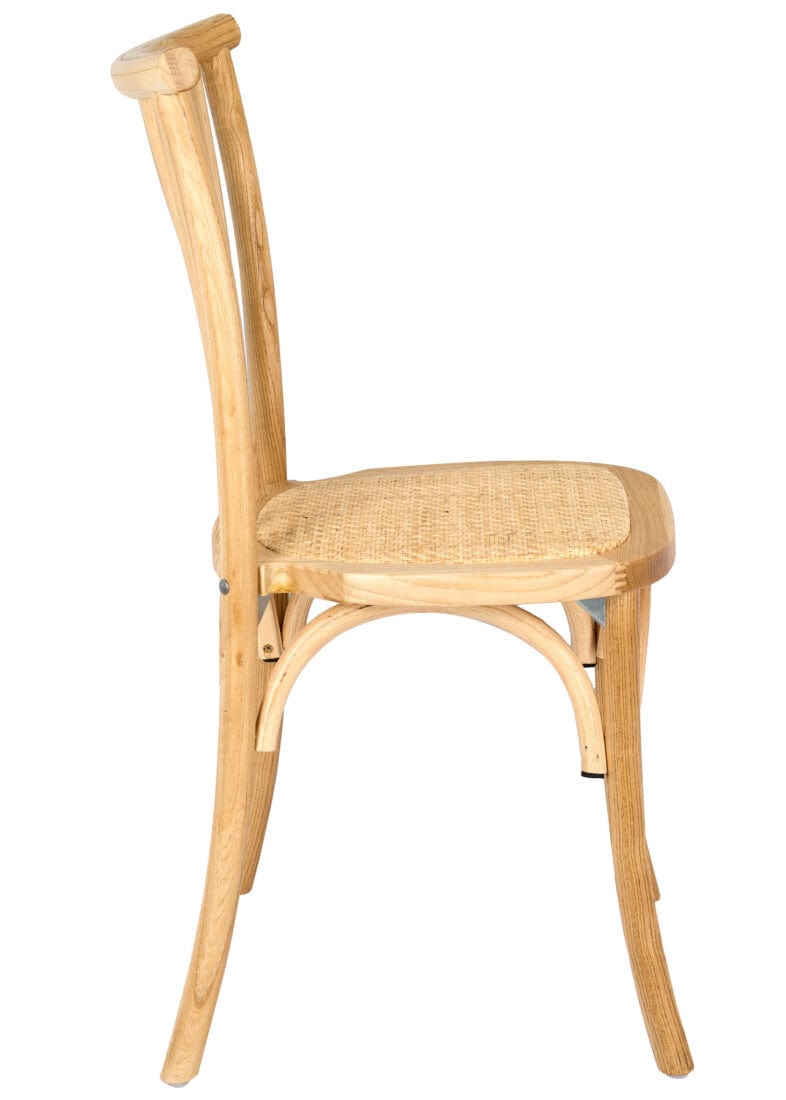 Chivari Natural ToughWood™ Willow Wood Chair With Rattan Seat CWWN-RS-AX-T
