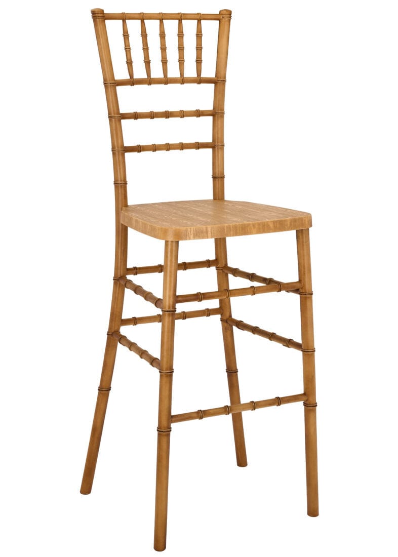 Chivari Natural WoodGrain™ Resin Steel Skeleton™ Chiavari Barstool BCRNB-ST-AX-T