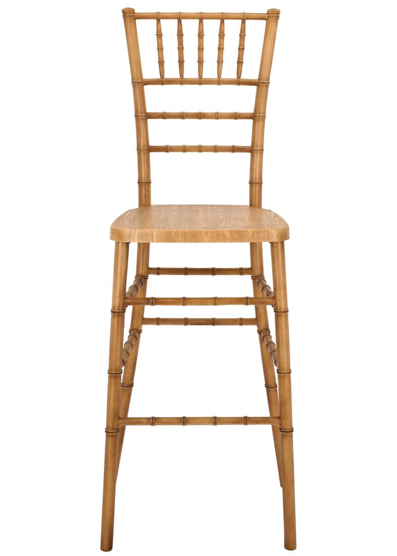Chivari Natural WoodGrain™ Resin Steel Skeleton™ Chiavari Barstool BCRNB-ST-AX-T