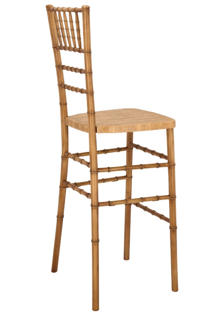Chivari Natural WoodGrain™ Resin Steel Skeleton™ Chiavari Barstool BCRNB-ST-AX-T