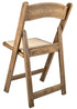 Chivari Chestnut Resin WoodGrain™ Folding Chair with Tan Cushion CFRCB-I-AX-T