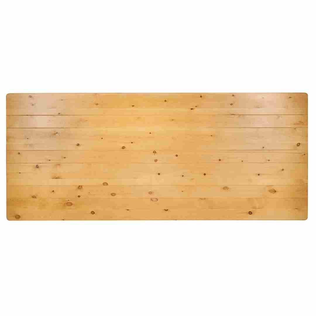 Chivari 96″ x 40″ (8 Foot) Natural Rectangle Thin Fluted Leg Wood Farm Table TFARMRT9640-NATURAL-T-LEG-AX-T