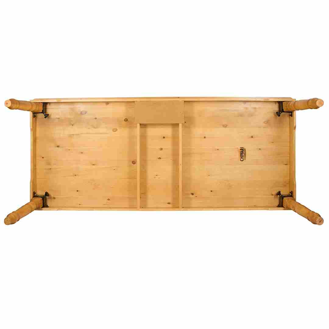 Chivari 96″ x 40″ (8 Foot) Natural Rectangle Thin Fluted Leg Wood Farm Table TFARMRT9640-NATURAL-T-LEG-AX-T