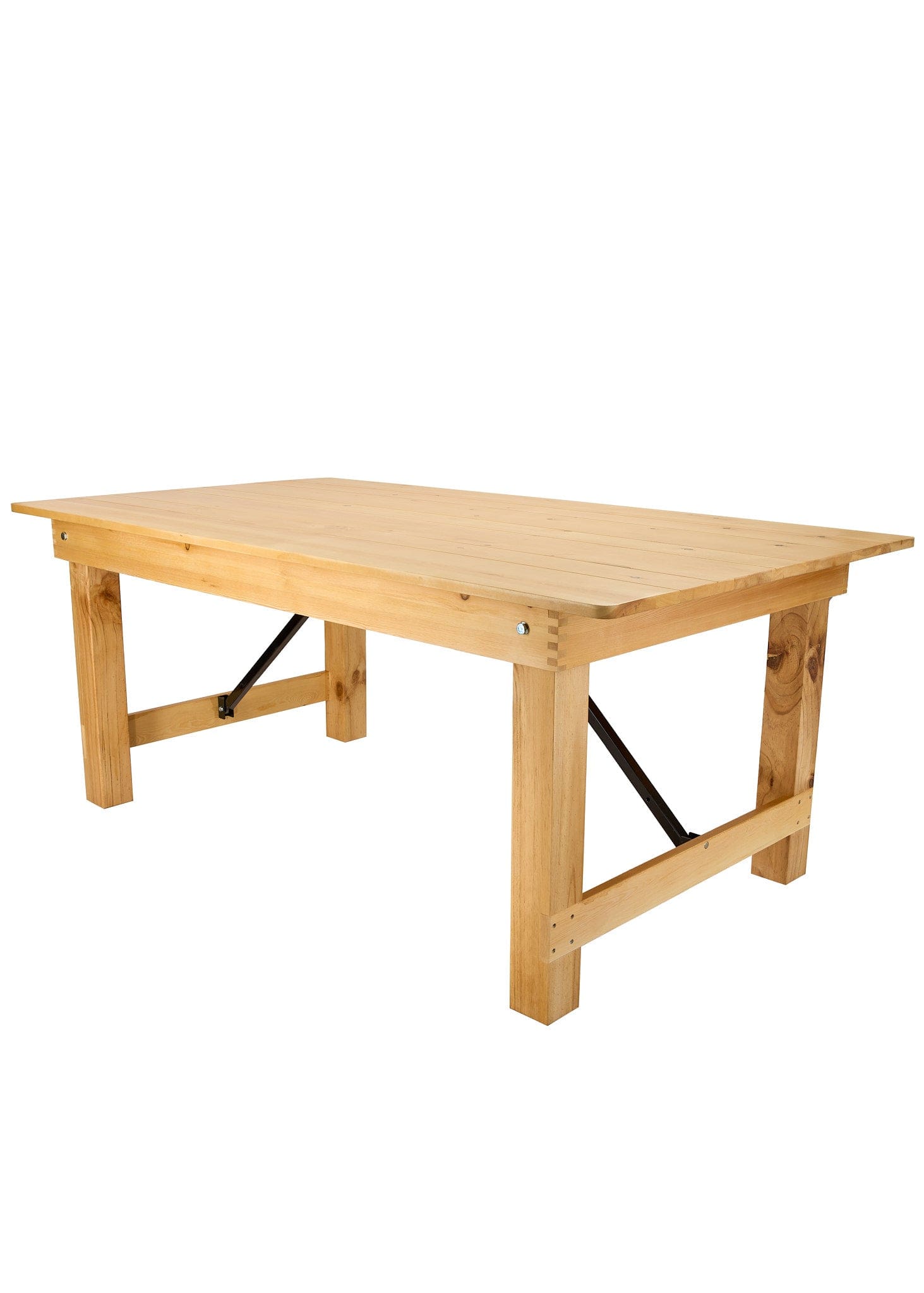 Chivari 72″ x 40″ (6 Foot ) Natural Rectangle Straight Leg Wood Farm Table TFARMRT7240-NATURAL-S-LEG-AX-T