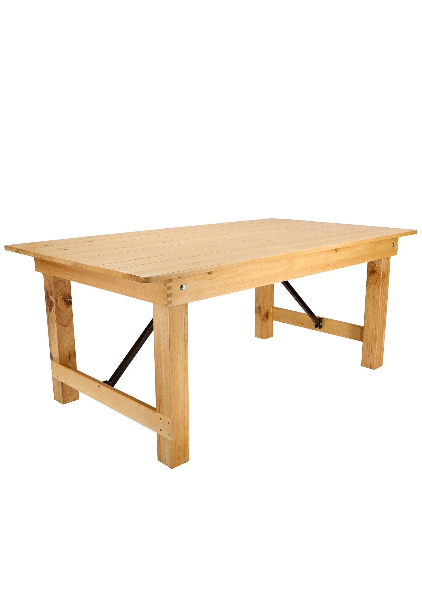 Chivari 72″ x 40″ (6 Foot ) Natural Rectangle Straight Leg Wood Farm Table TFARMRT7240-NATURAL-S-LEG-AX-T