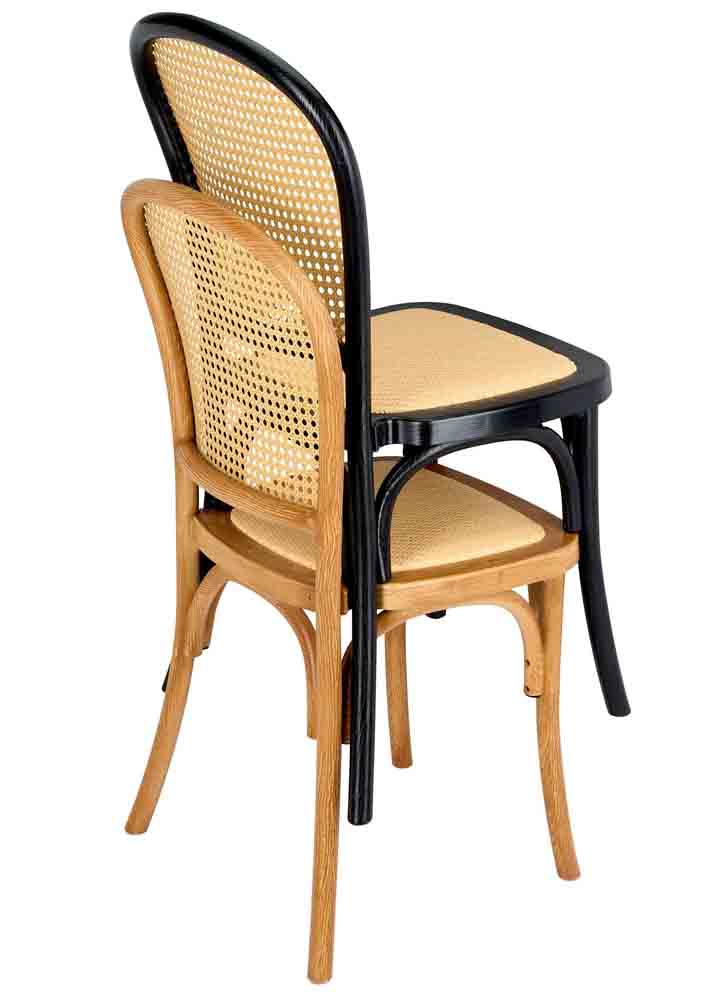 Chivari Black Bent Cane Resin Chair CBCBN-ZG-T