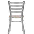 Chivari Ladder Back Restaurant Chair with Silver Frame and Natural Wood Seat CLMSWNW-ZF-KT