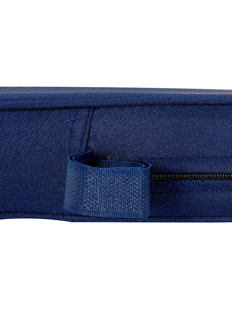 Chivari Navy Blue Fabric 2” Thick Cross Back Cushion CUSHXSTRAP-NVY-AX-T