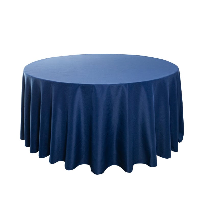 Chivari 5-Pack Navy Blue Round Polyester Tablecloth 190gsm 132" SX-TABLPOLY-132IN-NABLU-5