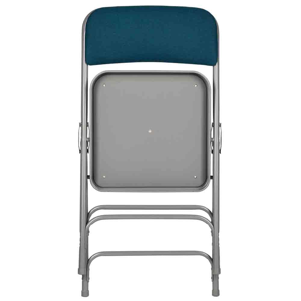 Chivari Navy Blue Metal Folding Chair with Blue Fabric Cushion CFMFNBGR1-CX-T