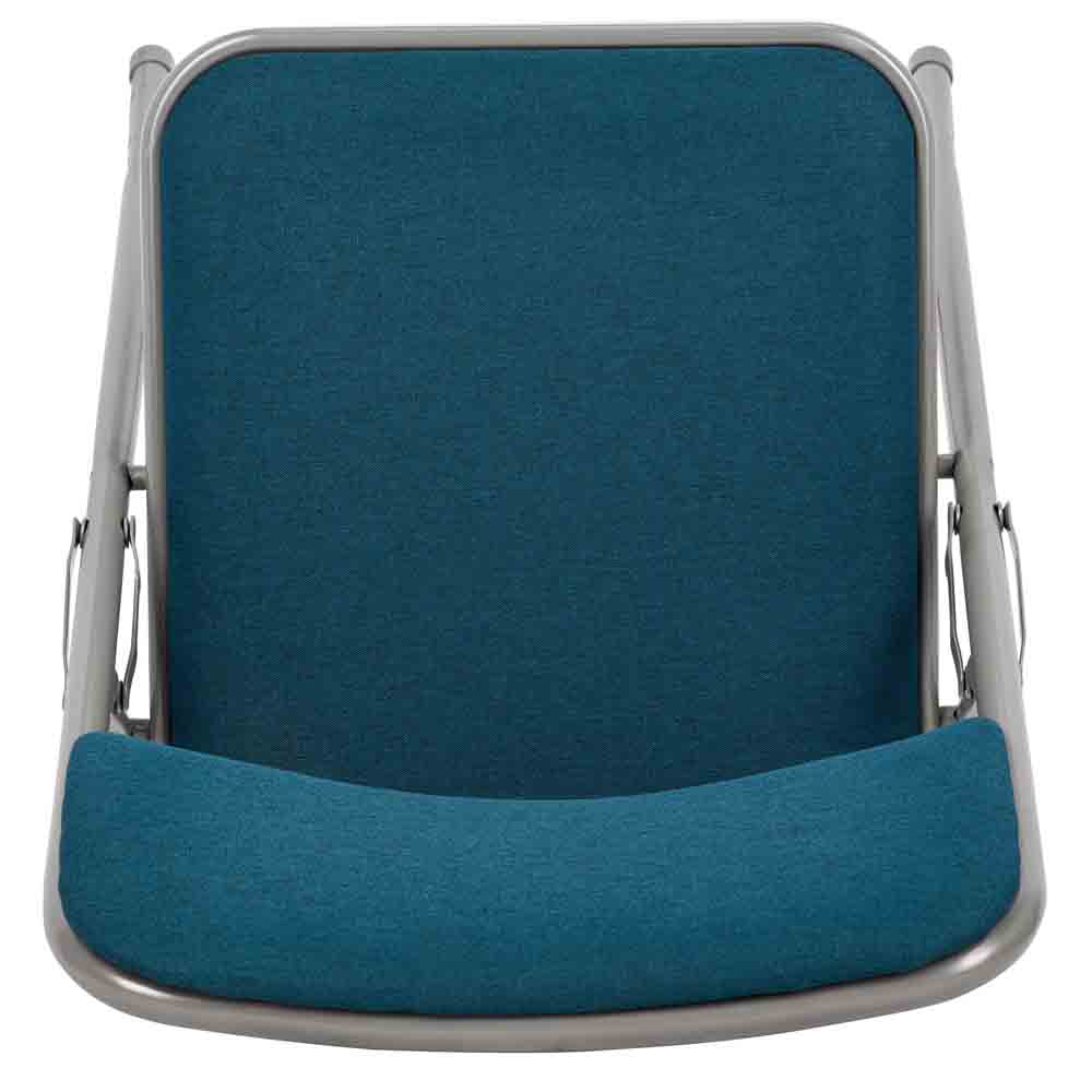 Chivari Navy Blue Metal Folding Chair with Blue Fabric Cushion CFMFNBGR1-CX-T