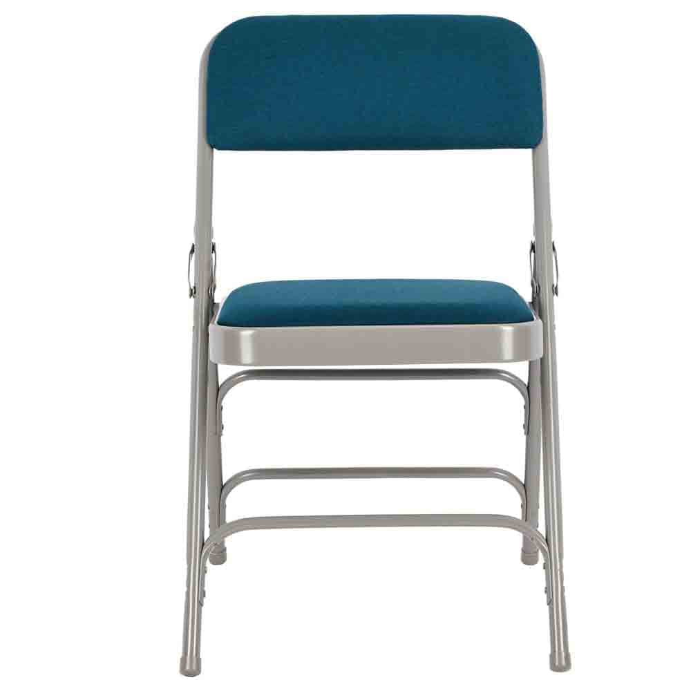 Chivari Navy Blue Metal Folding Chair with Blue Fabric Cushion CFMFNBGR1-CX-T