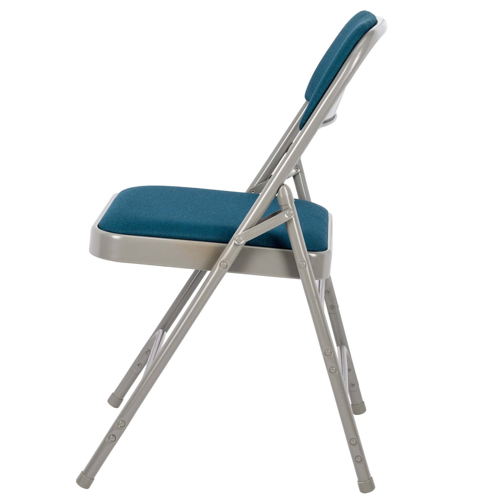 Chivari Navy Blue Metal Folding Chair with Blue Fabric Cushion CFMFNBGR1-CX-T