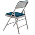 Chivari Navy Blue Metal Folding Chair with Blue Fabric Cushion CFMFNBGR1-CX-T