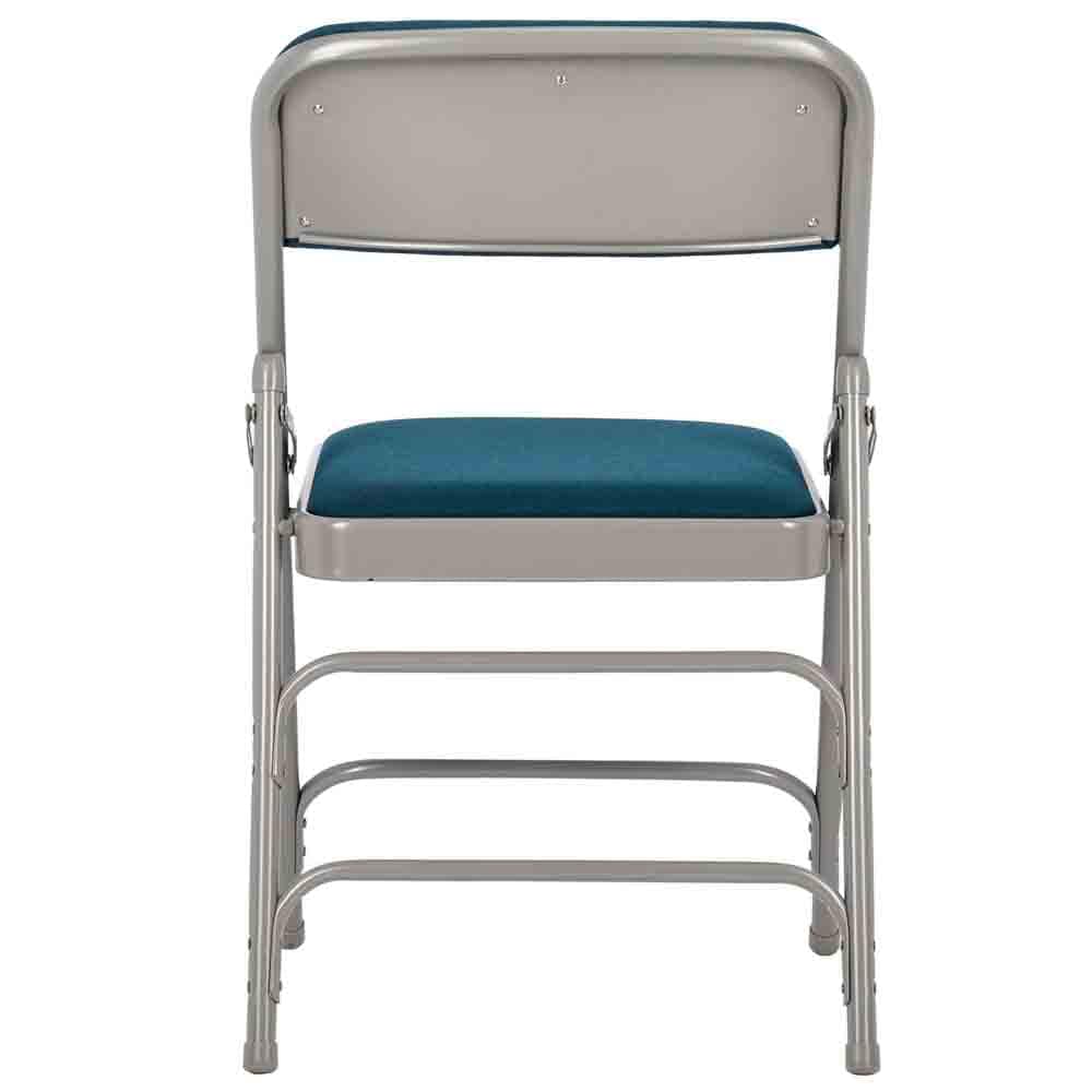 Chivari Navy Blue Metal Folding Chair with Blue Fabric Cushion CFMFNBGR1-CX-T