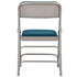 Chivari Navy Blue Metal Folding Chair with Blue Fabric Cushion CFMFNBGR1-CX-T