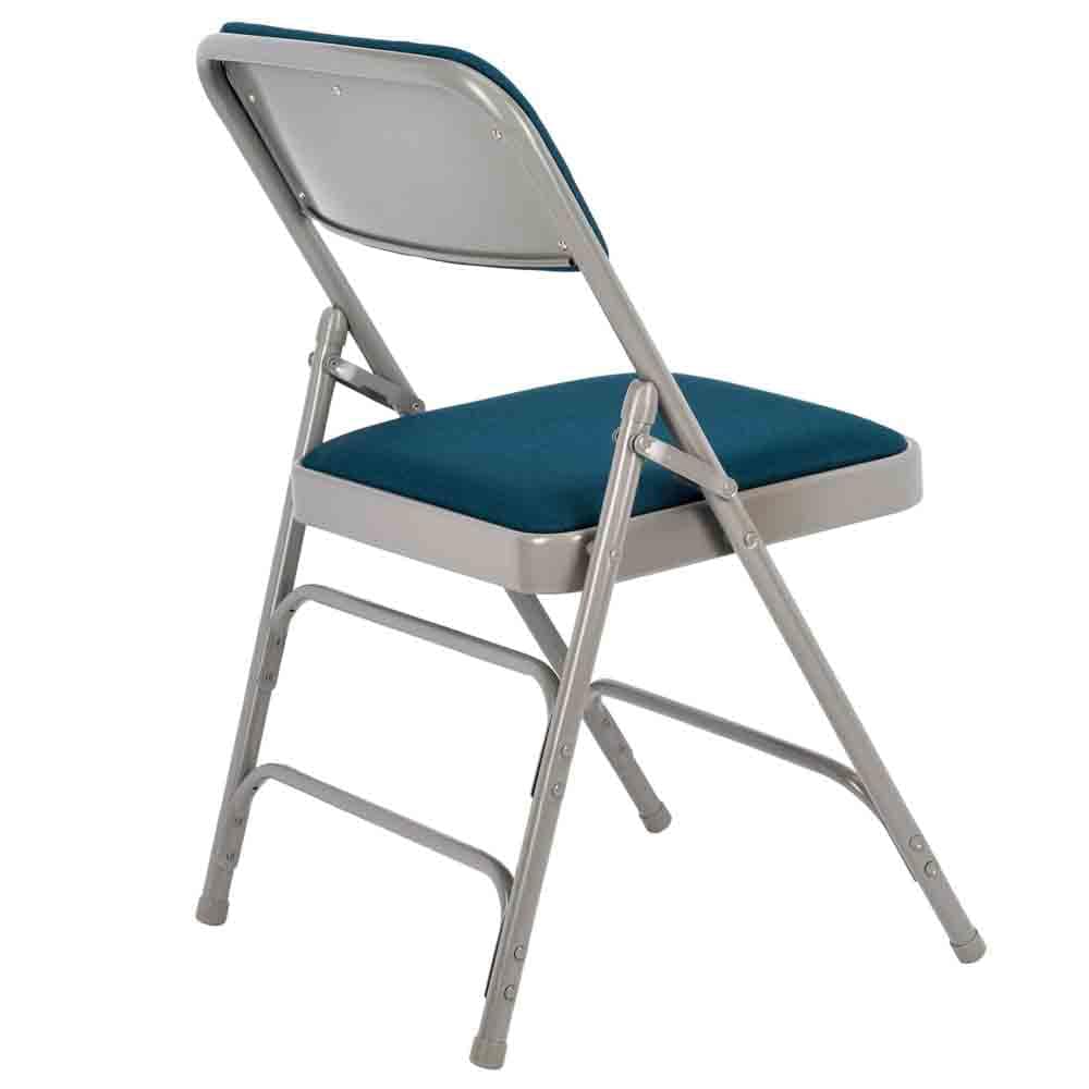 Chivari Navy Blue Metal Folding Chair with Blue Fabric Cushion CFMFNBGR1-CX-T