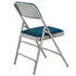 Chivari Navy Blue Metal Folding Chair with Blue Fabric Cushion CFMFNBGR1-CX-T