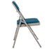 Chivari Navy Blue Metal Folding Chair with Blue Fabric Cushion CFMFNBGR1-CX-T