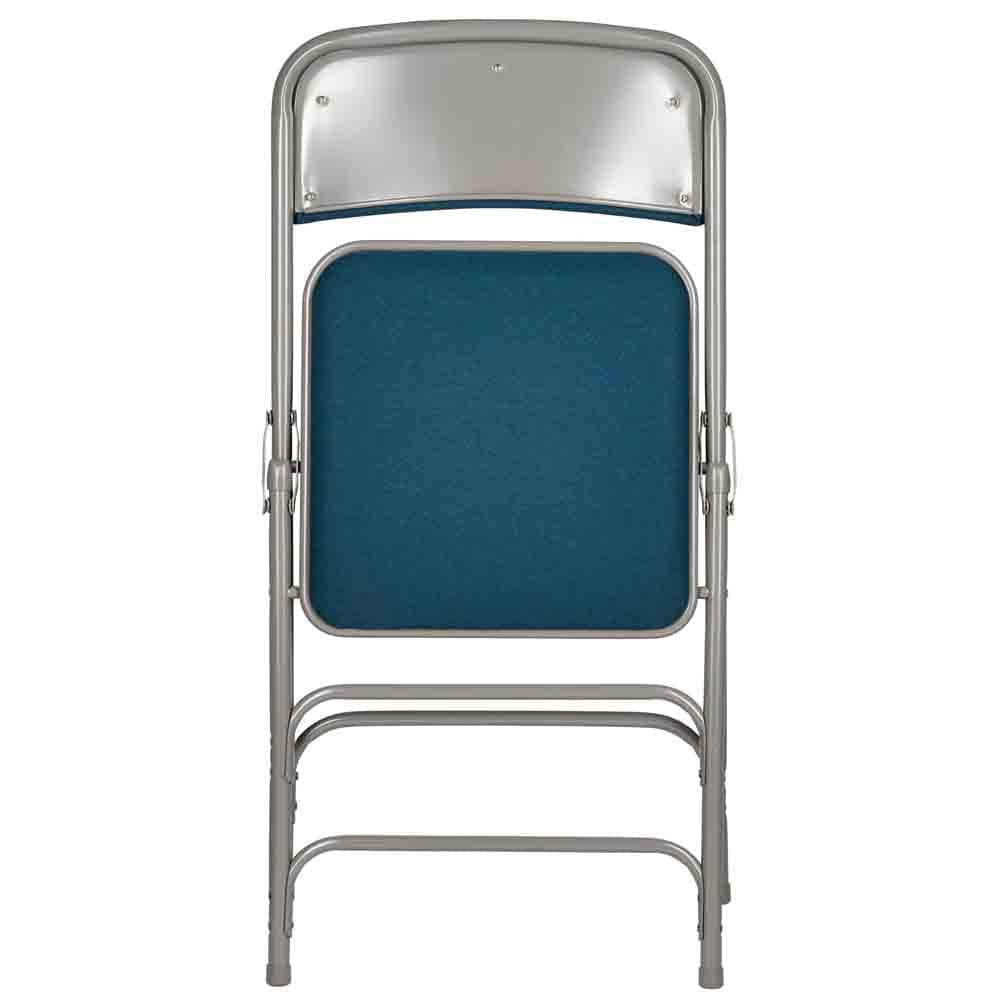 Chivari Navy Blue Metal Folding Chair with Blue Fabric Cushion CFMFNBGR1-CX-T