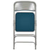 Chivari Navy Blue Metal Folding Chair with Blue Fabric Cushion CFMFNBGR1-CX-T