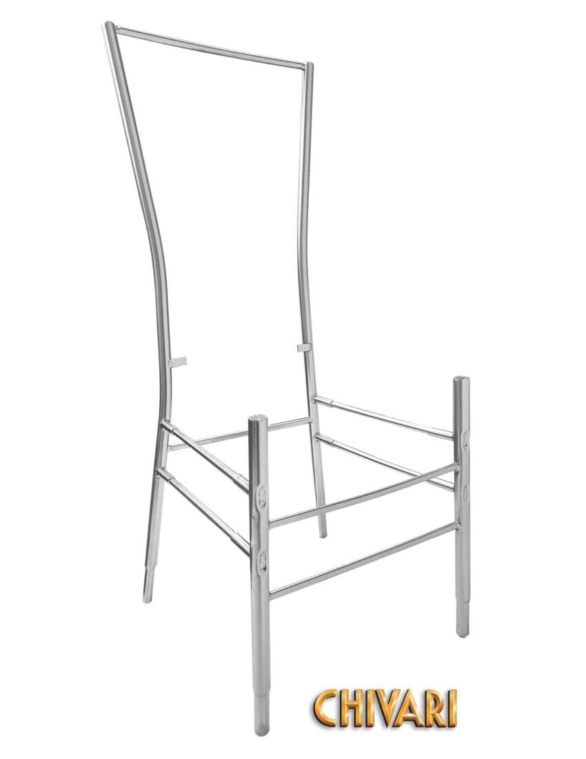 Chivari Metallic Silver Onyx Resin Steel Skeleton™ Chiavari Chair CCRMG-STEEL-AX-T