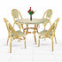 Toulouse Beige and Green French Bistro Set Includes 40" Table and 4 Chairs FBK-BG-W4-AX