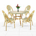 Toulouse Beige and Green French Bistro Set Includes 40" Table and 4 Chairs FBK-BG-W4-AX