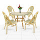 Toulouse Beige and Green French Bistro Set Includes 40" Table and 4 Chairs FBK-BG-W4-AX