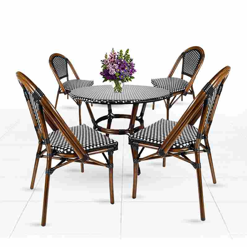 Toulouse Black and White French Bistro Set Includes 40