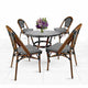 Toulouse Black and White French Bistro Set Includes 40" Table and 4 Chairs FBK-BLA-BLA4-AX
