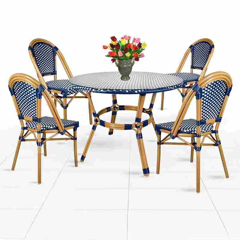 Toulouse Blue and White French Bistro Set Includes 40