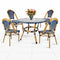 Toulouse Blue and White French Bistro Set Includes 40" Table and 4 Chairs FBK-BLU-BLU4-AX