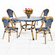 Toulouse Blue and White French Bistro Set Includes 40" Table and 4 Chairs FBK-BLU-BLU4-AX