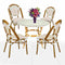 Toulouse White and Beige French Bistro Set Includes 40" Table and 4 Chairs FBK-WB-WB4-AX