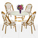 Toulouse White and Beige French Bistro Set Includes 40" Table and 4 Chairs FBK-WB-WB4-AX