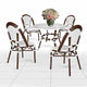 Toulouse White French Bistro Set Includes 40" Table and 4 Chairs FBK-WWD-WD4-AX